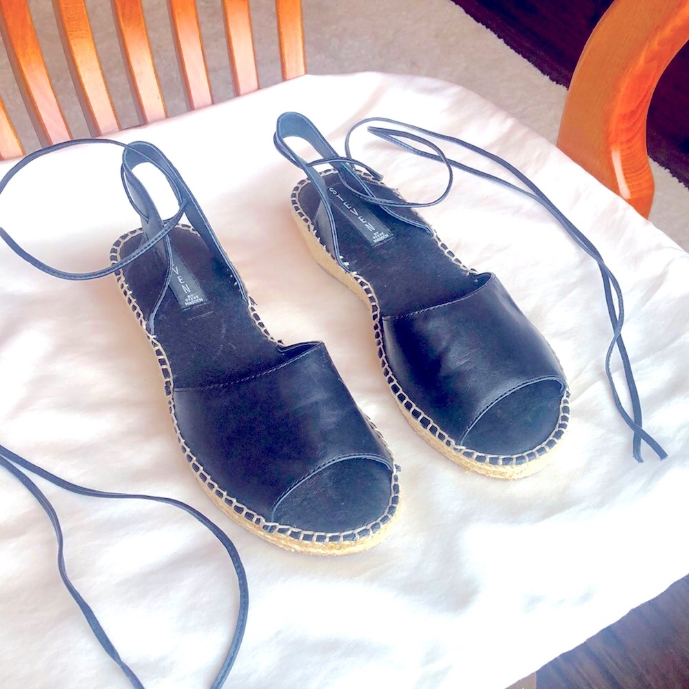 Steve Madden StevenTie up Black Sandals size 8.5